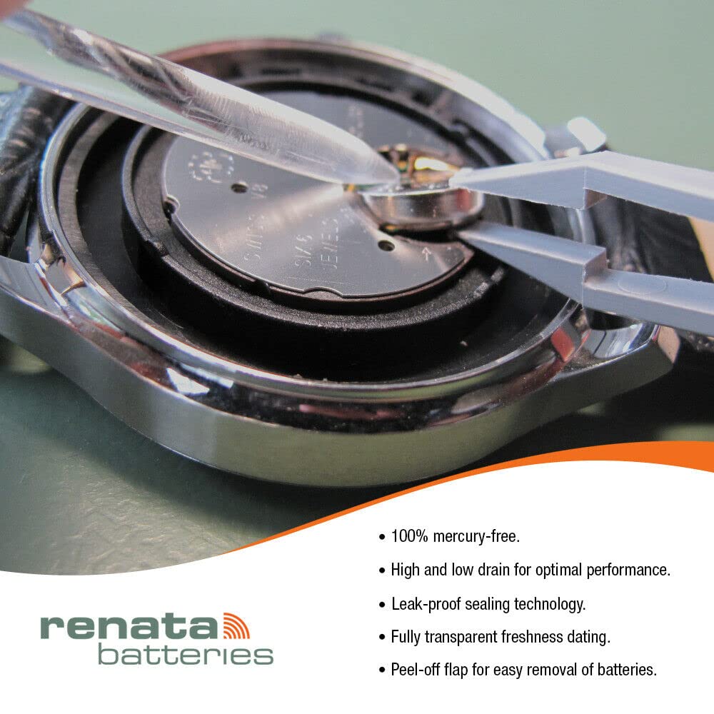 Renata 370 SR920W Batteries - 1.55V Silver Oxide 370 Watch Battery (2 Count) - Image 7