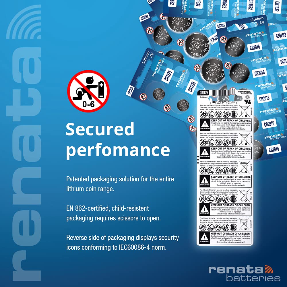Renata CR1632 Batteries - 3V Lithium Coin Cell 1632 Battery (10 Count) - Image 3
